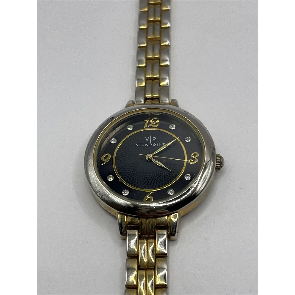 Viewpoint by Timex Women's Quartz Watch 34mm Case Black Dial-‎ New Battery